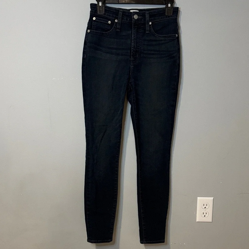 J. Crew High Rise Skinny‎ Jeans Dark Indigo Wash Size 26 Slimming Denim Minimal